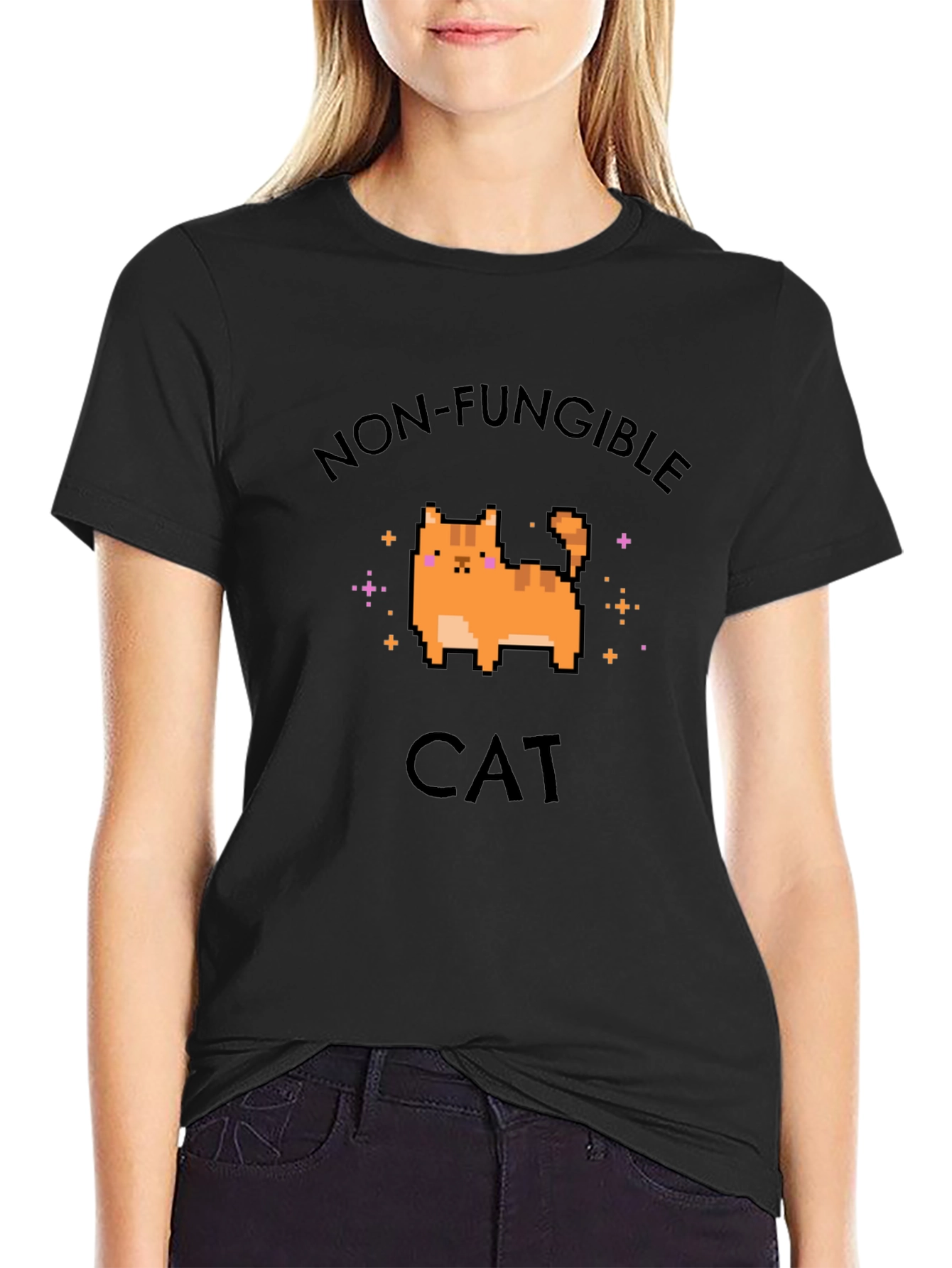 Non-Fungible Cat Graphic T-Shirt