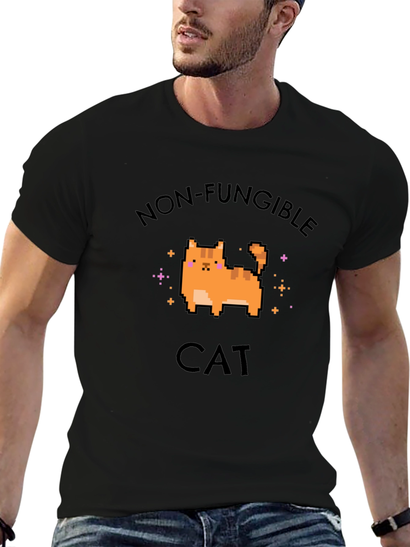 Non-Fungible Cat Graphic T-Shirt