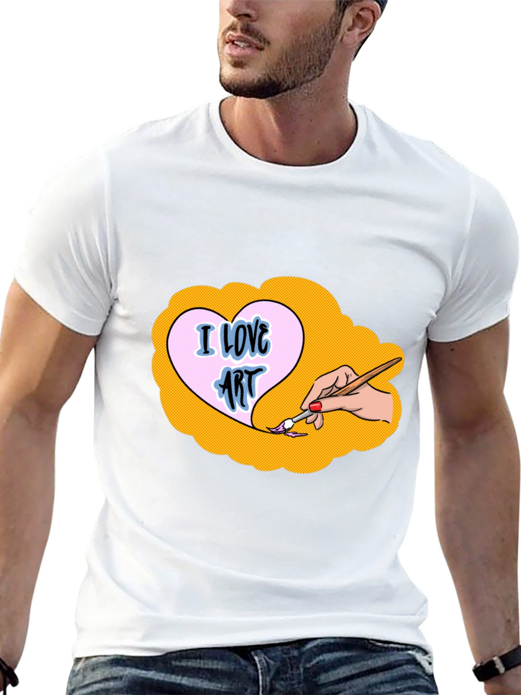 I Love Art Graphic Tee - Black