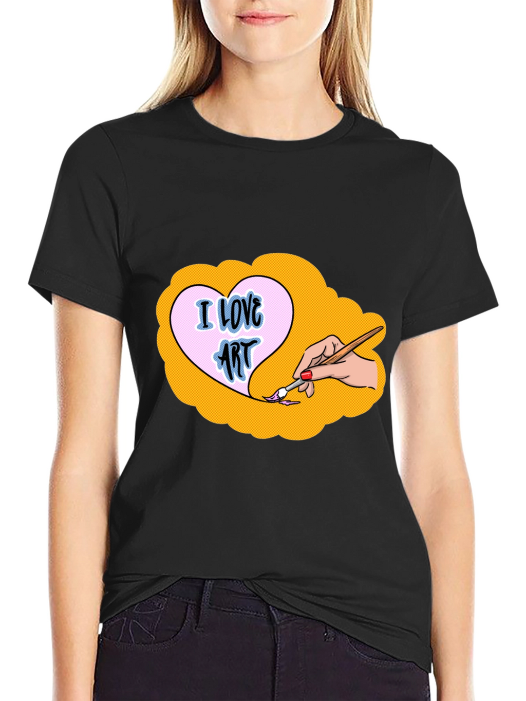 I Love Art Graphic Tee - Black