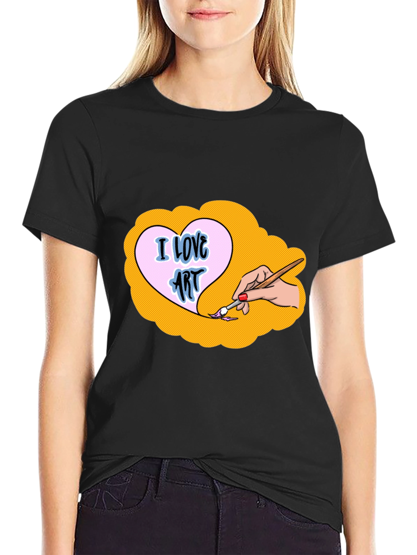 I Love Art Graphic Tee - Black