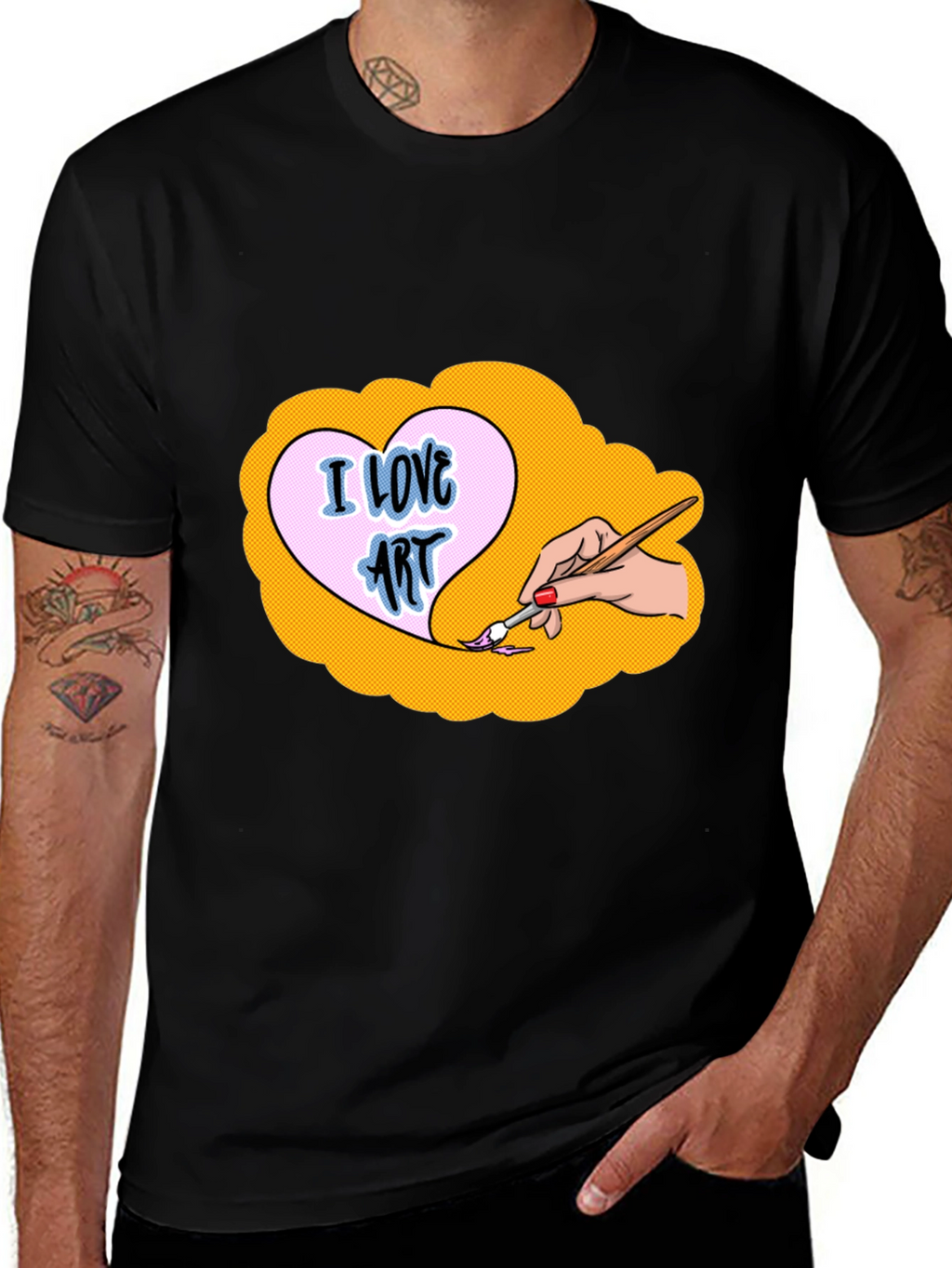 I Love Art Graphic Tee - Black