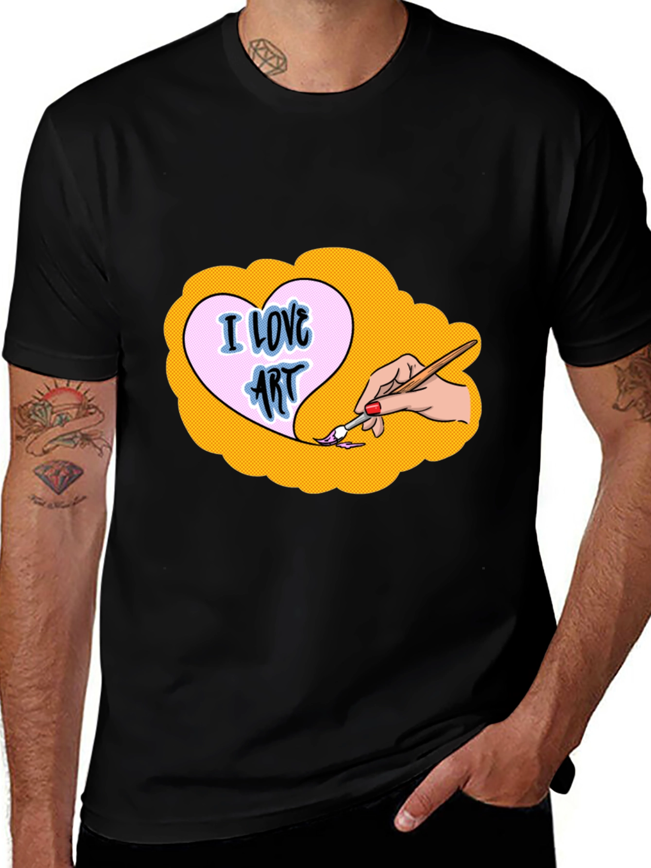 I Love Art Graphic Tee - Black