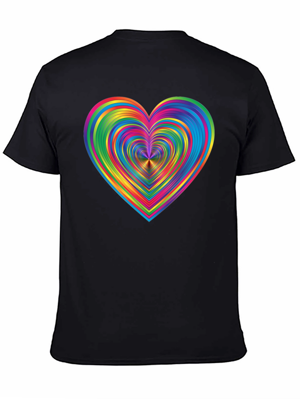 Rainbow Heart Graphic Black T-Shirt
