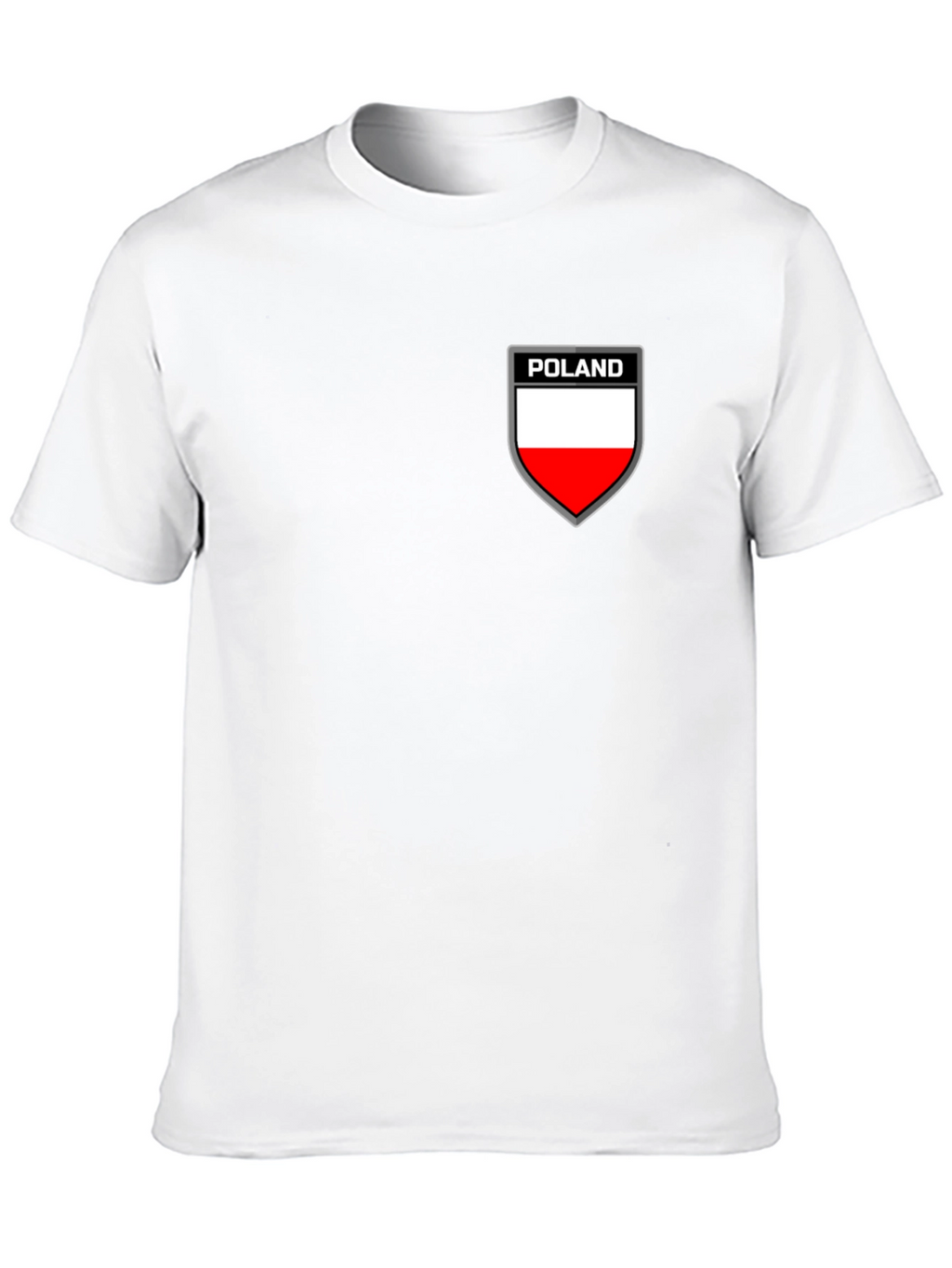 Poland Flag Shield Graphic Black T-Shirt