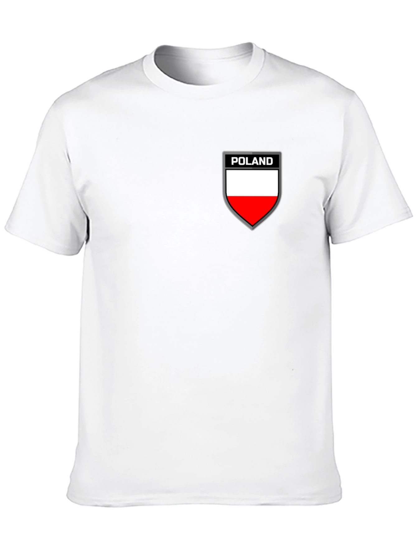 Poland Flag Shield Graphic Black T-Shirt