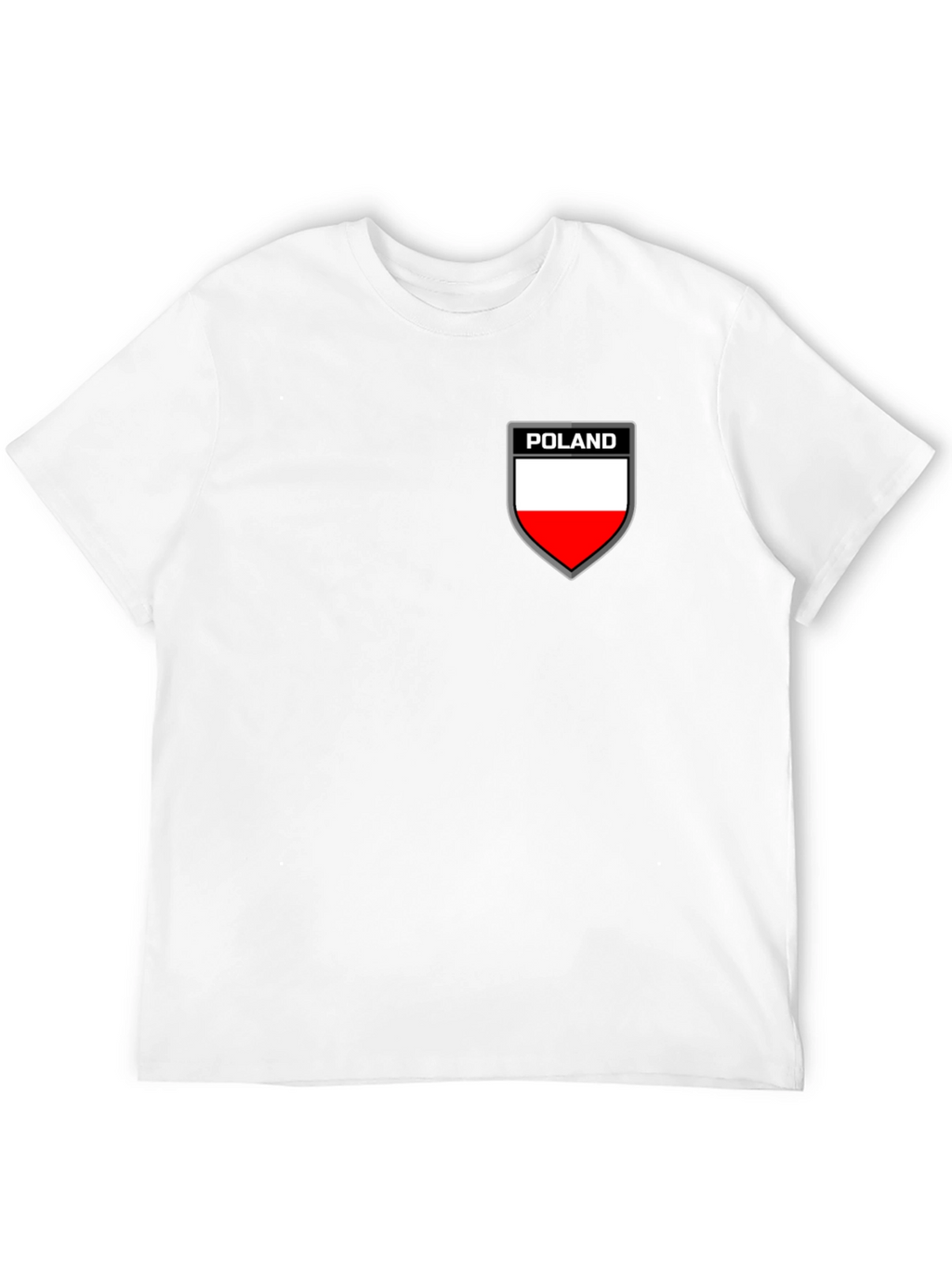 Poland Flag Shield Graphic Black T-Shirt