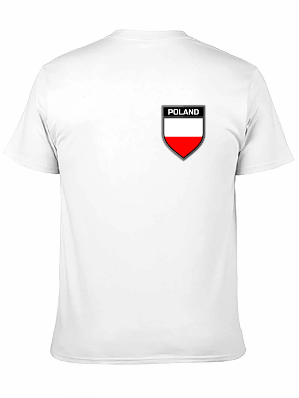 Poland Flag Shield Graphic Black T-Shirt