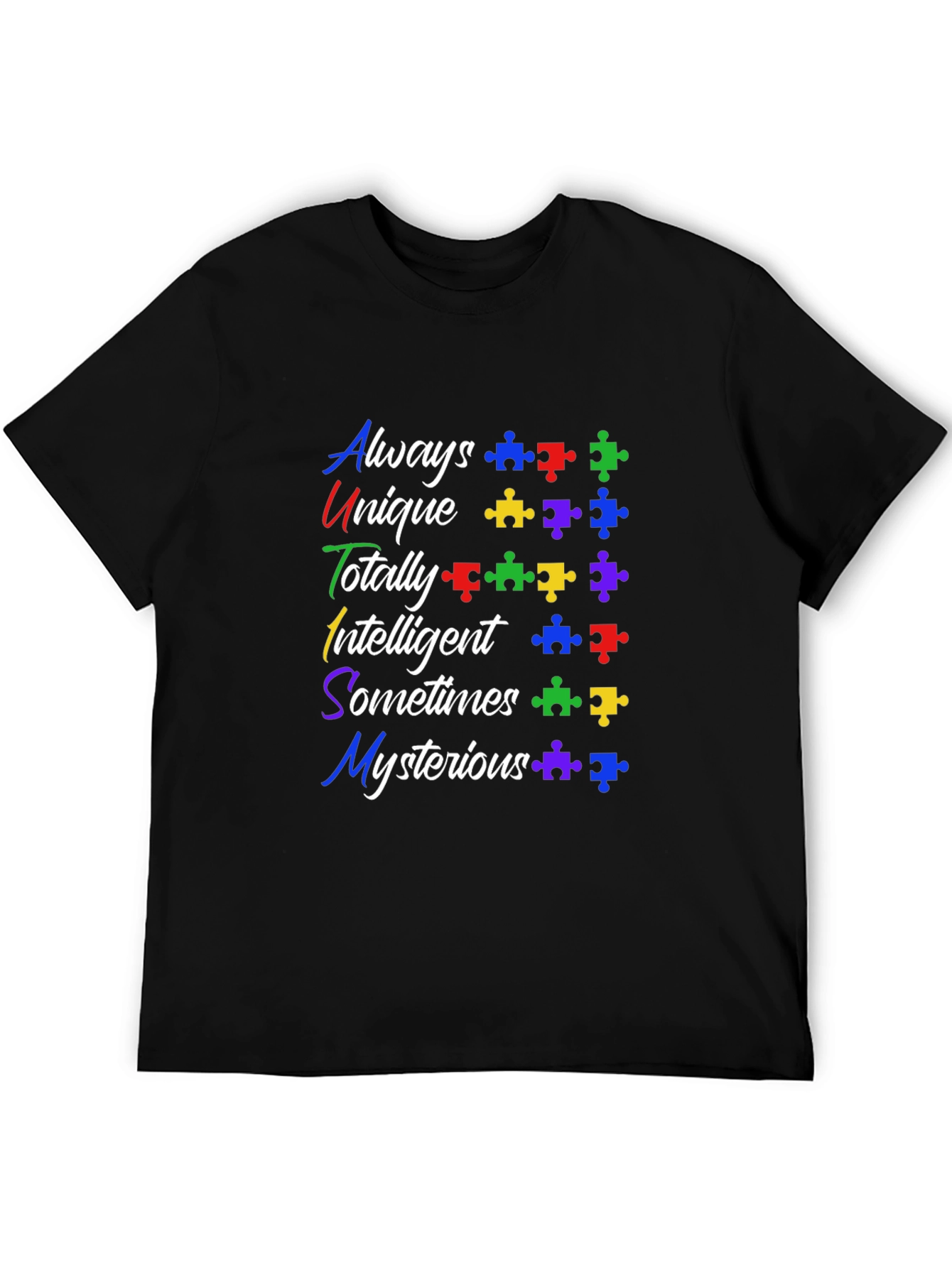 Autism Awareness T-Shirt: Always Unique Puzzle Piece Design