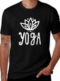 Mens Black Yoga Graphic Tee