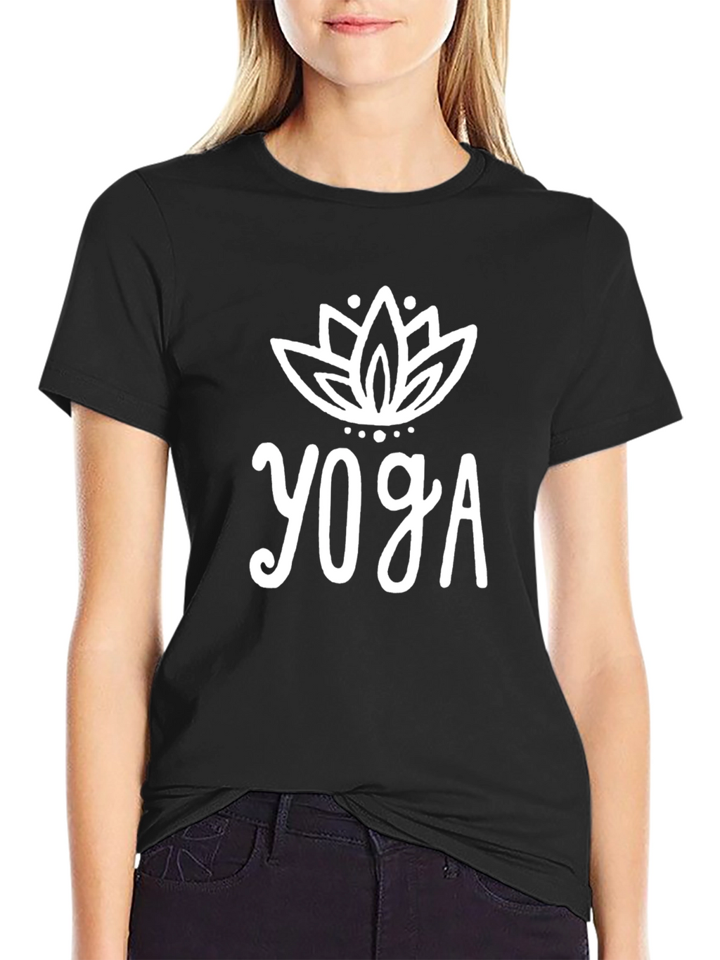 Mens Black Yoga Graphic Tee
