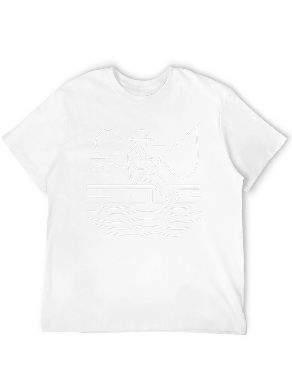 Fishing Line Art Black T-Shirt