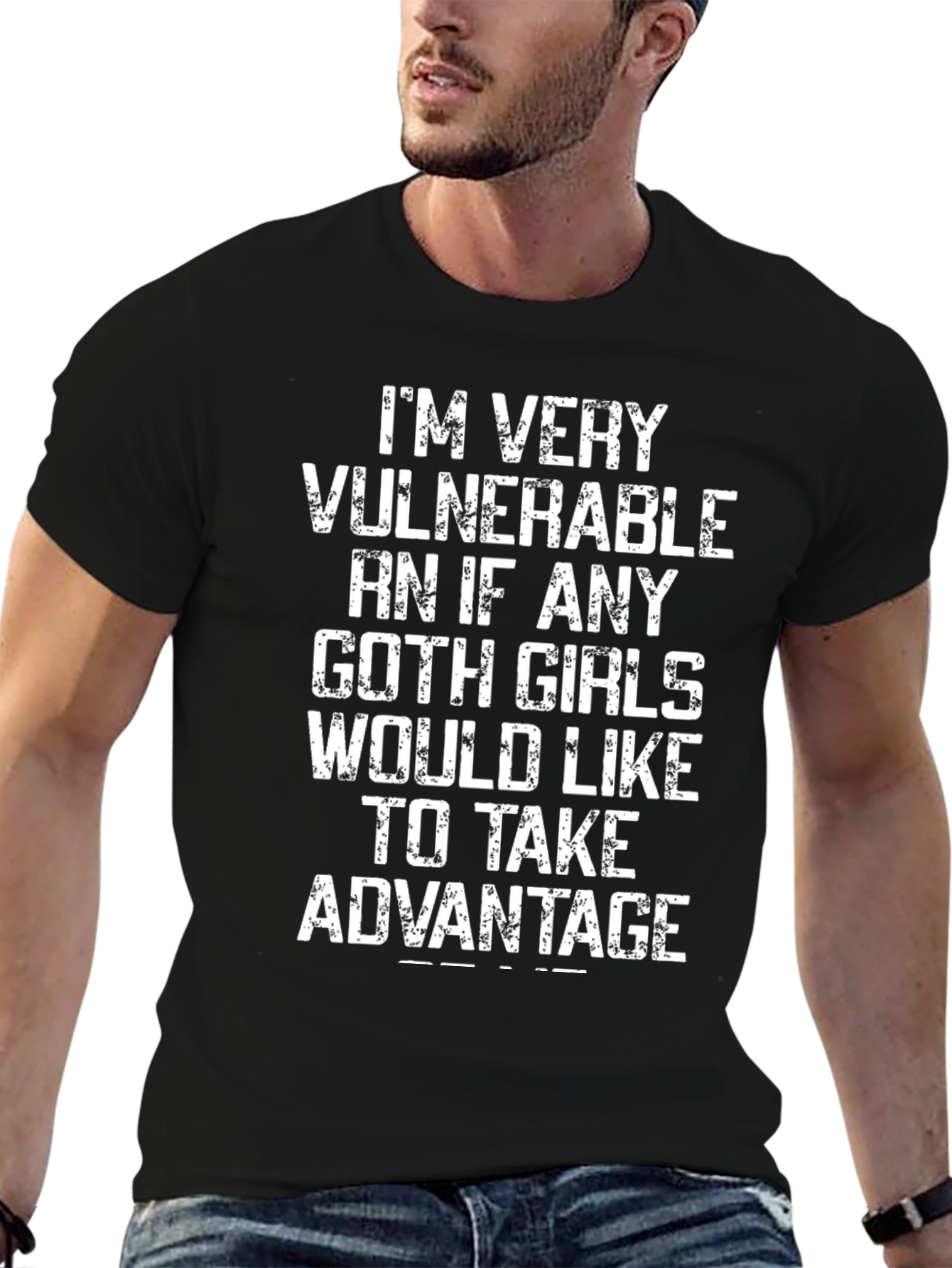 Vulnerable Goth Girls Graphic Tee - Black Cotton T-Shirt