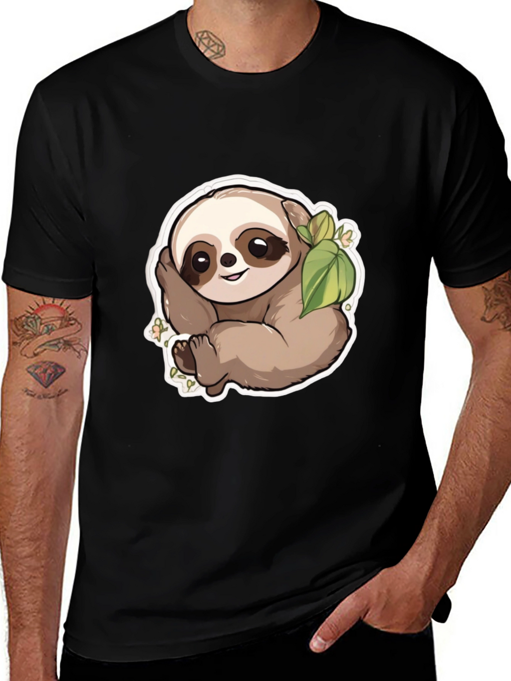 Cute Sloth Graphic T-Shirt - Unisex Black Tee