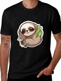 Cute Sloth Graphic T-Shirt - Unisex Black Tee