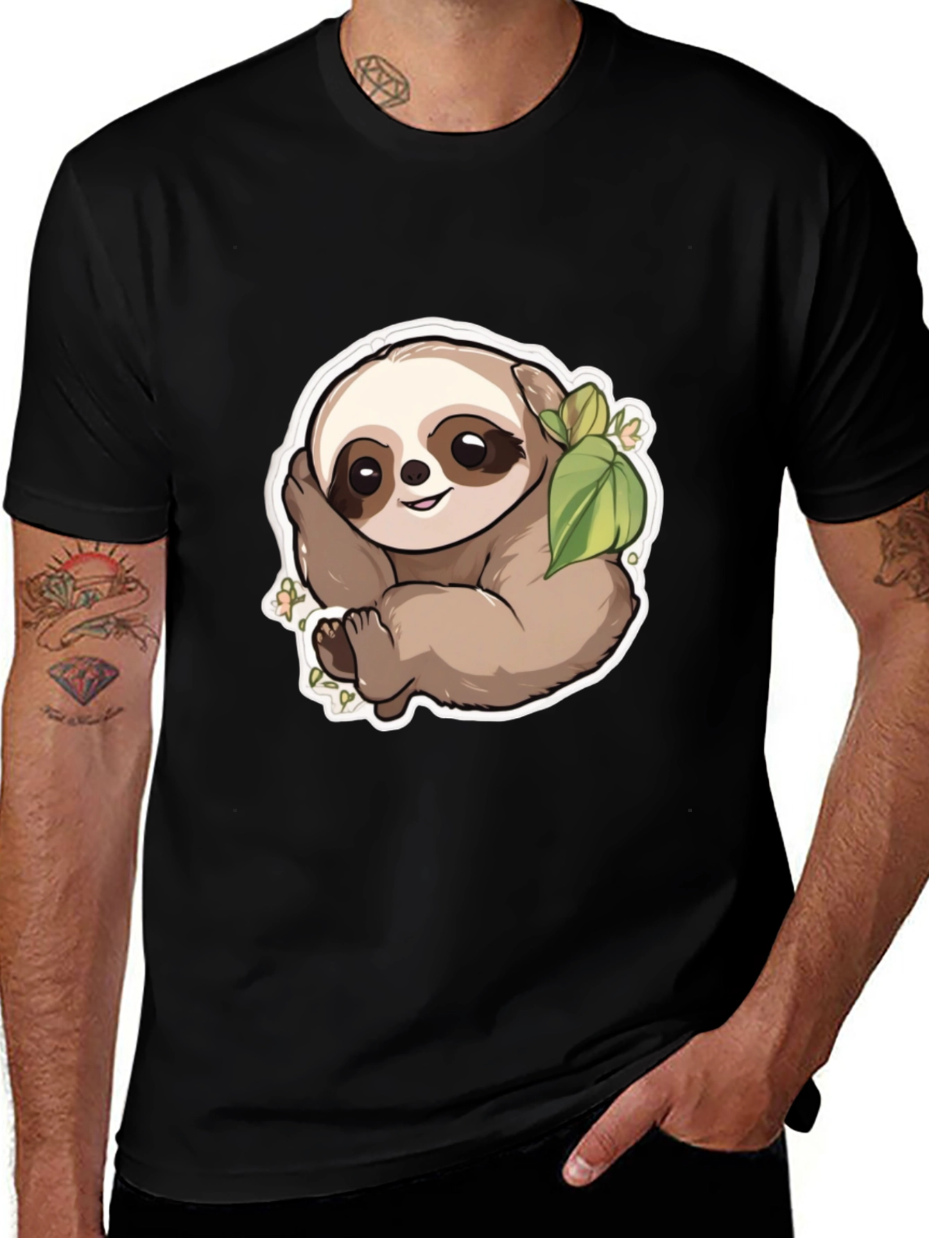 Cute Sloth Graphic T-Shirt - Unisex Black Tee