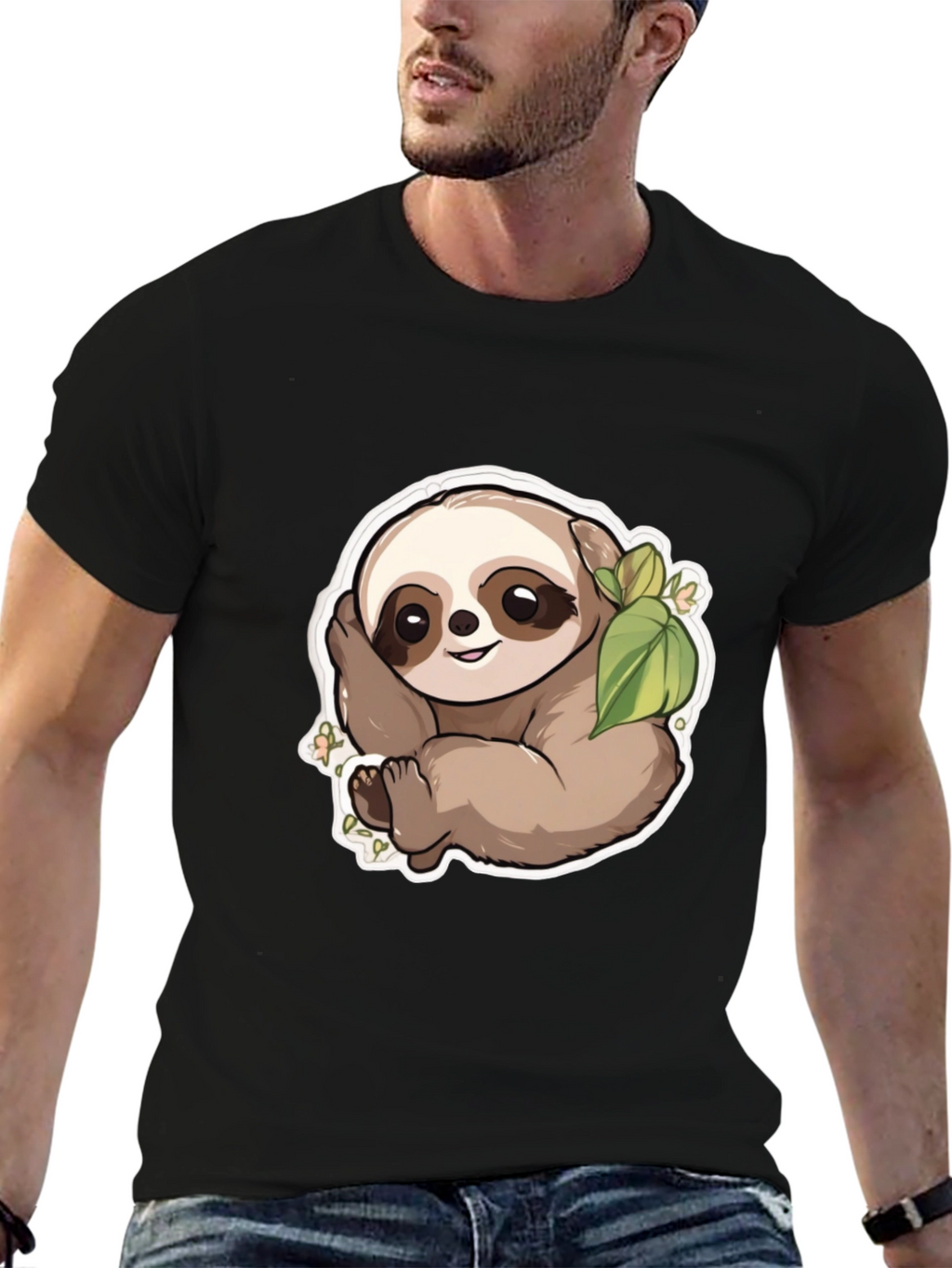 Cute Sloth Graphic T-Shirt - Unisex Black Tee