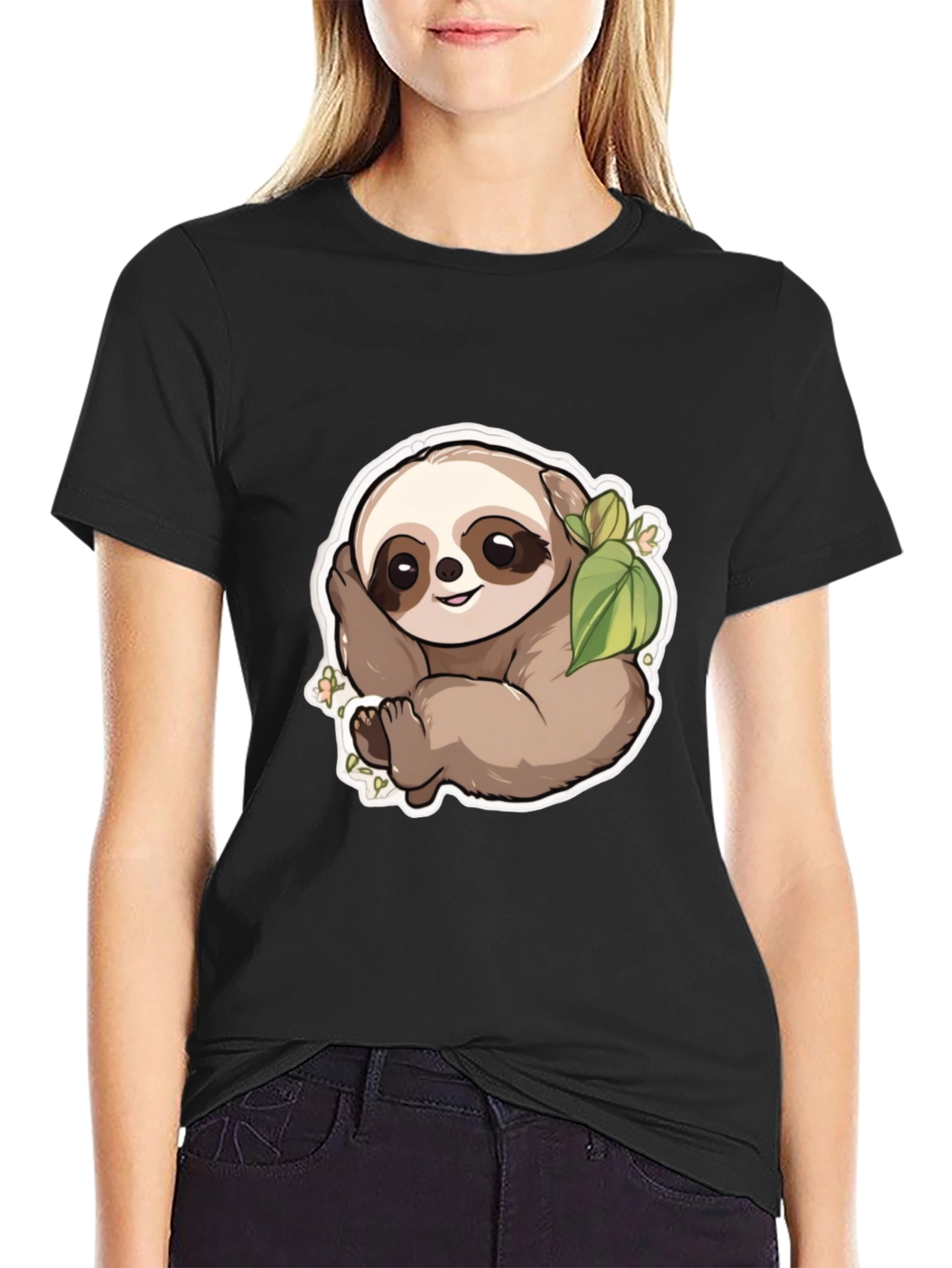 Cute Sloth Graphic T-Shirt - Unisex Black Tee