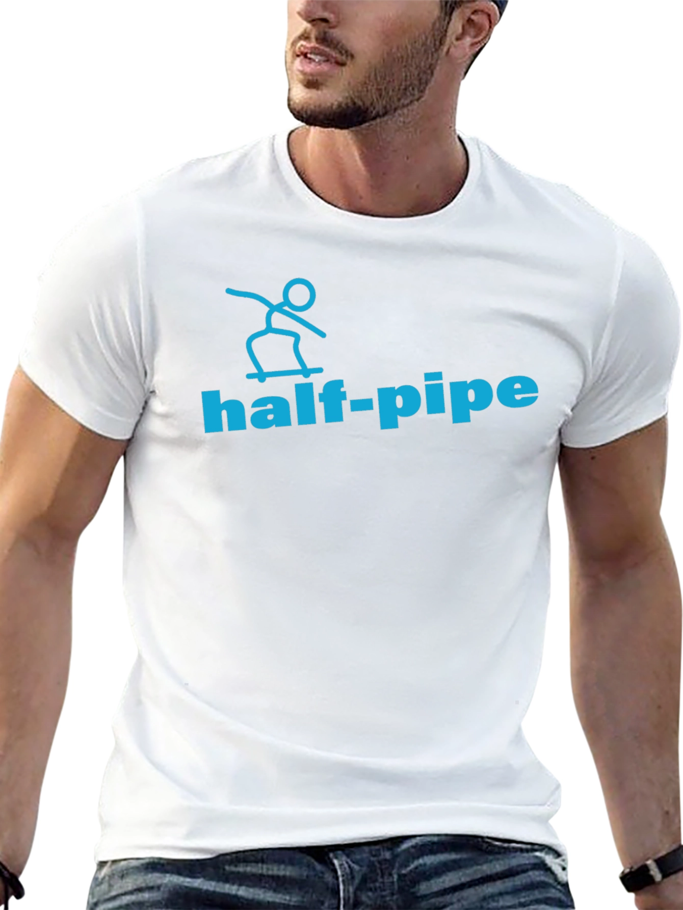 Half-Pipe Skateboard T-Shirt - Black Tee