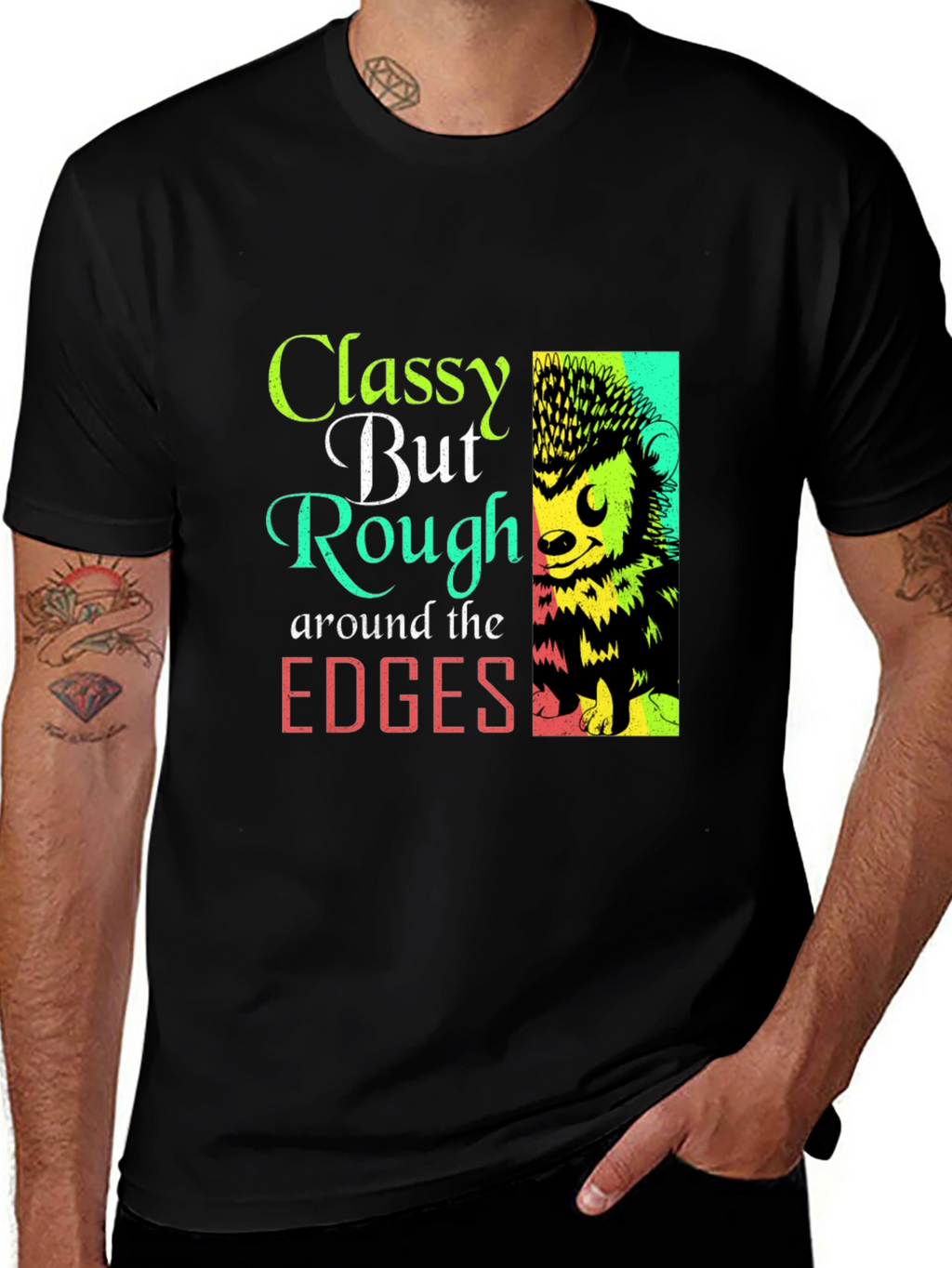 Classy But Rough Around The Edges Hedgehog Graphic Tee