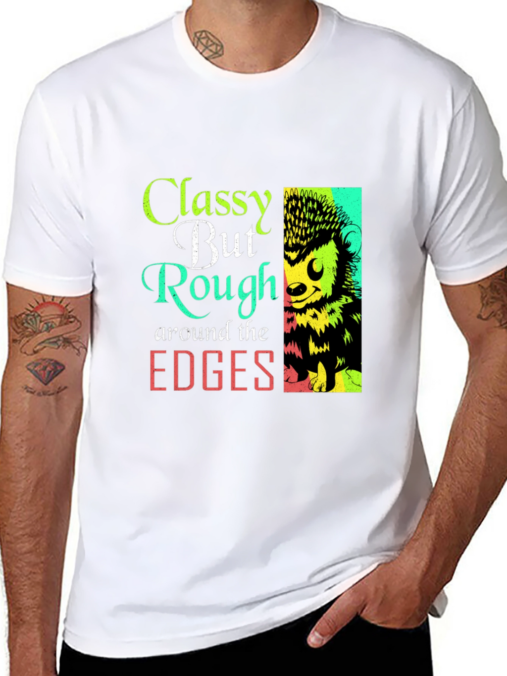 Classy But Rough Around The Edges Hedgehog Graphic Tee