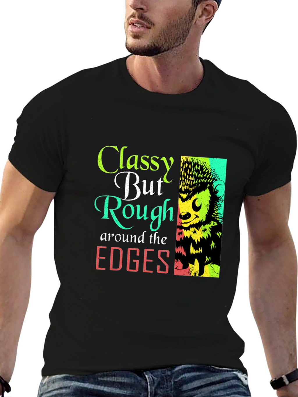 Classy But Rough Around The Edges Hedgehog Graphic Tee