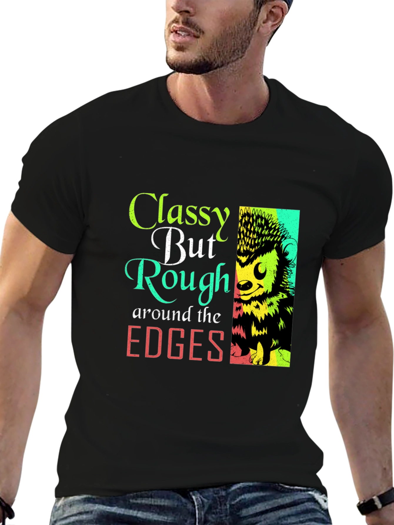 Classy But Rough Around The Edges Hedgehog Graphic Tee