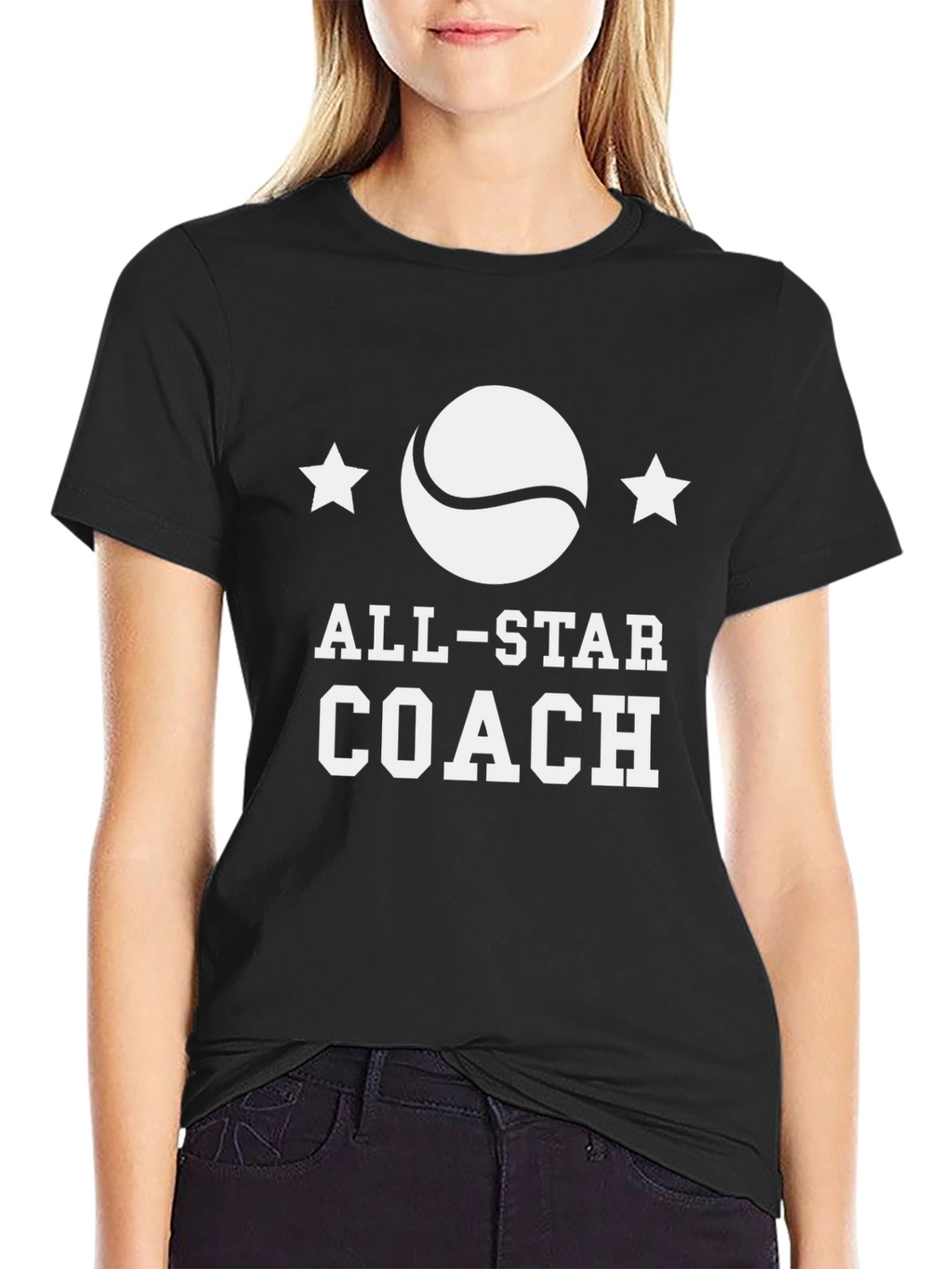 All-Star Coach Graphic Tee - Black Cotton T-Shirt
