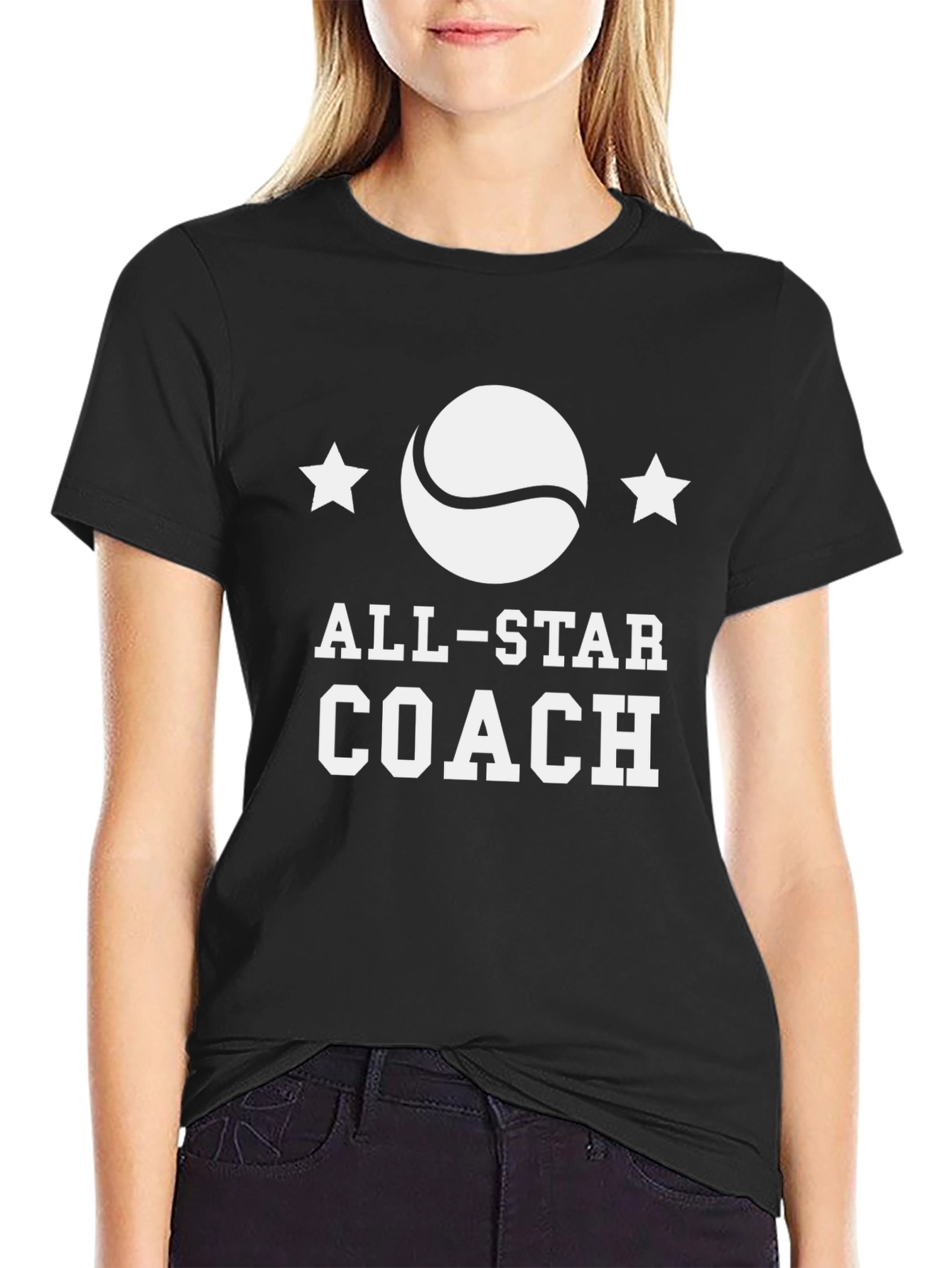 All-Star Coach Graphic Tee - Black Cotton T-Shirt