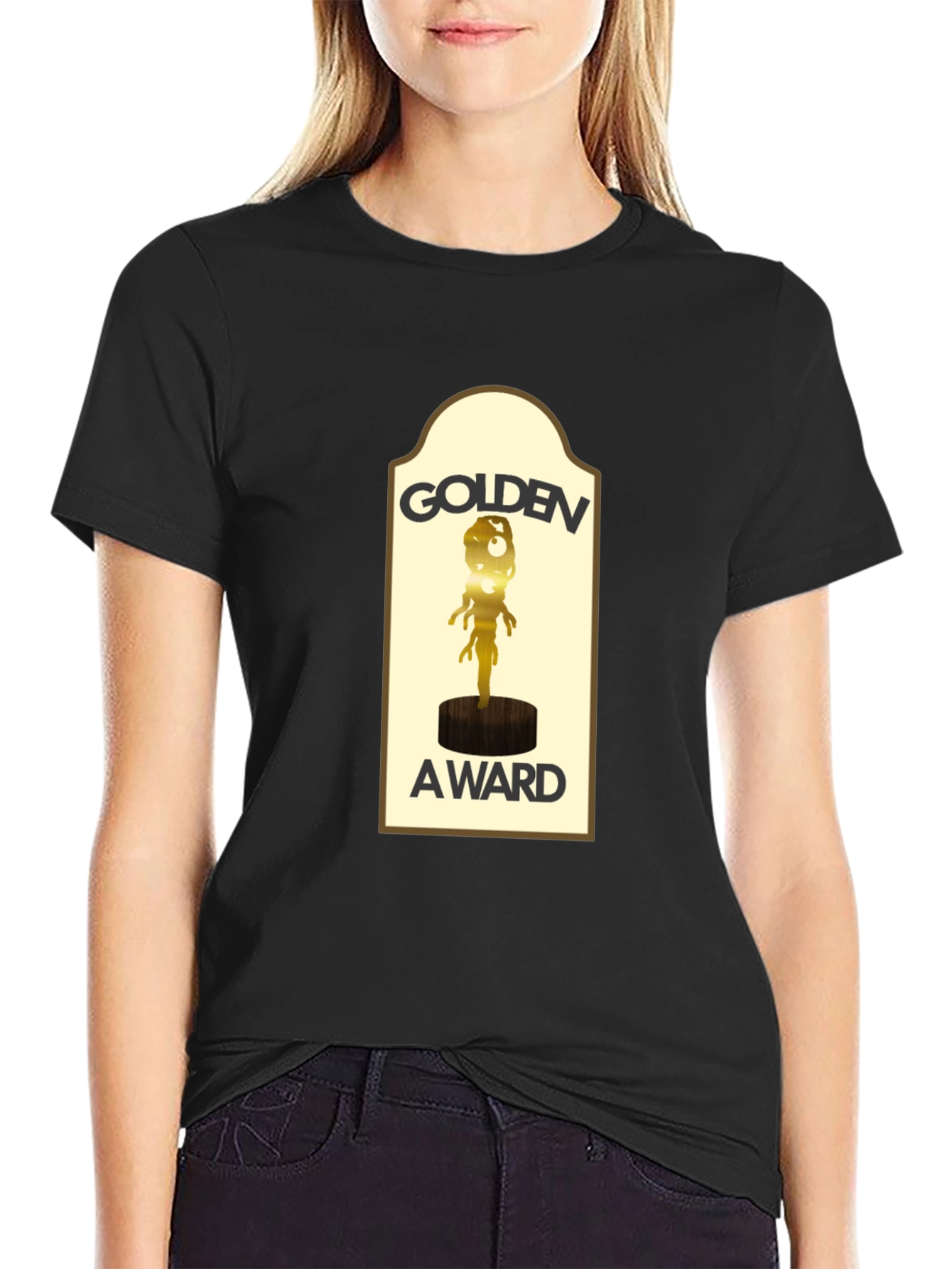 Golden Award Graphic Black T-Shirt