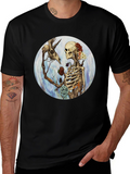 Floral Skeleton Graphic T-Shirt - Dark Aesthetic Tee