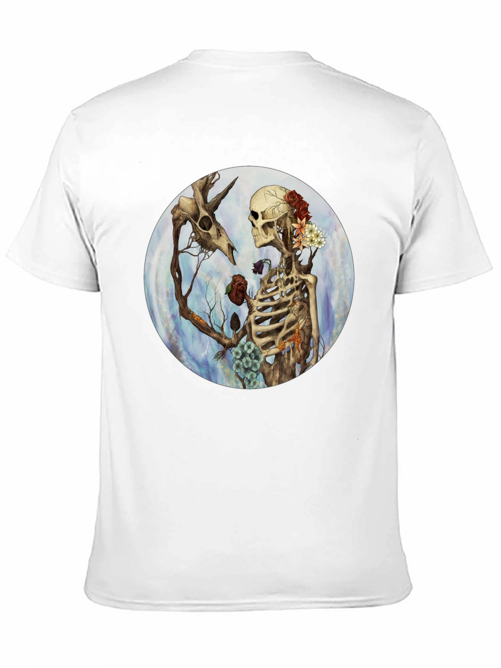 Floral Skeleton Graphic T-Shirt - Dark Aesthetic Tee