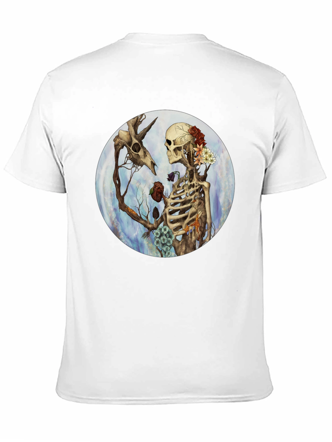 Floral Skeleton Graphic T-Shirt - Dark Aesthetic Tee