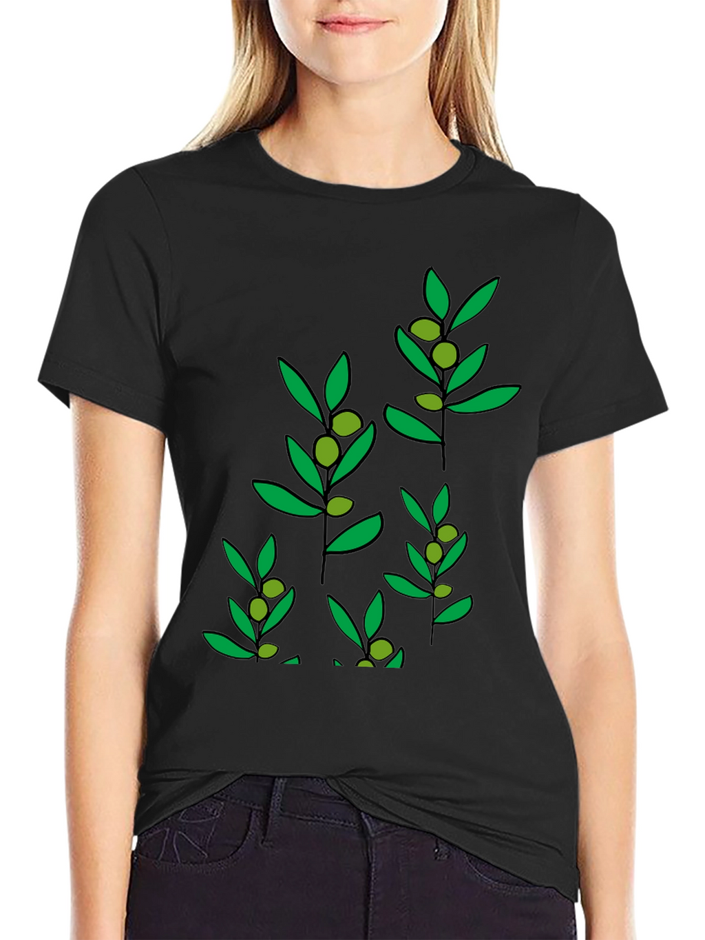 Olive Branch Graphic T-Shirt - Stylish Comfort