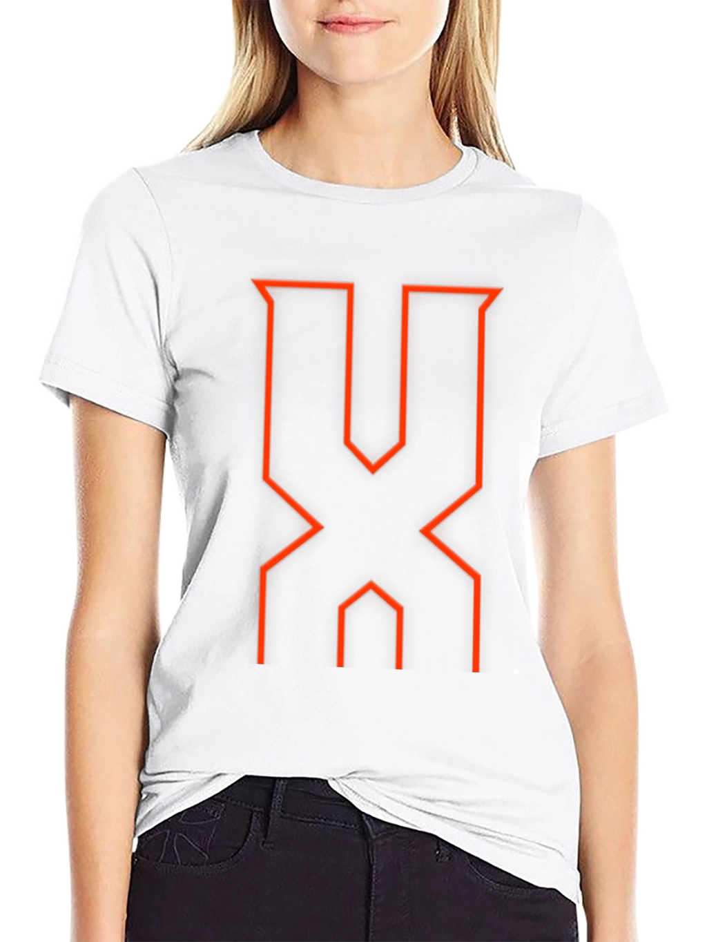 Modern Geometric Red Graphic Black T-Shirt