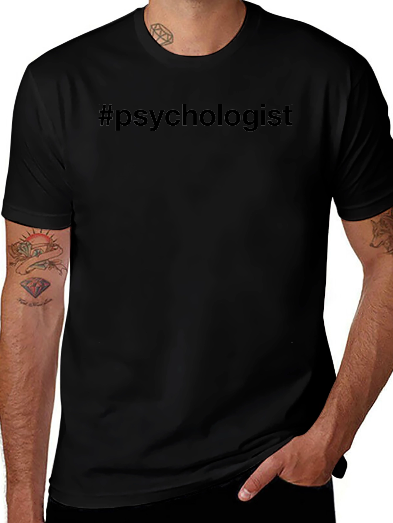 #psychologist Black Crew Neck Short Sleeve T-Shirt