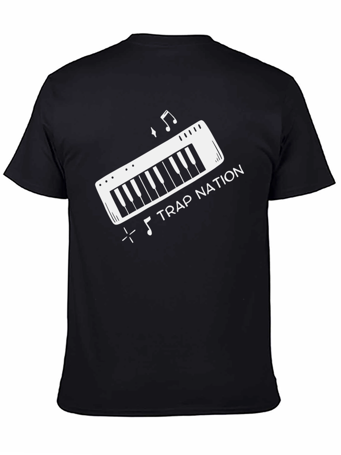 Trap Nation Music Keyboard Black Graphic Tee