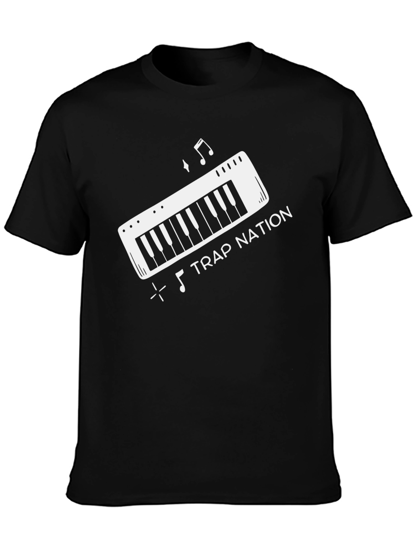 Trap Nation Music Keyboard Black Graphic Tee