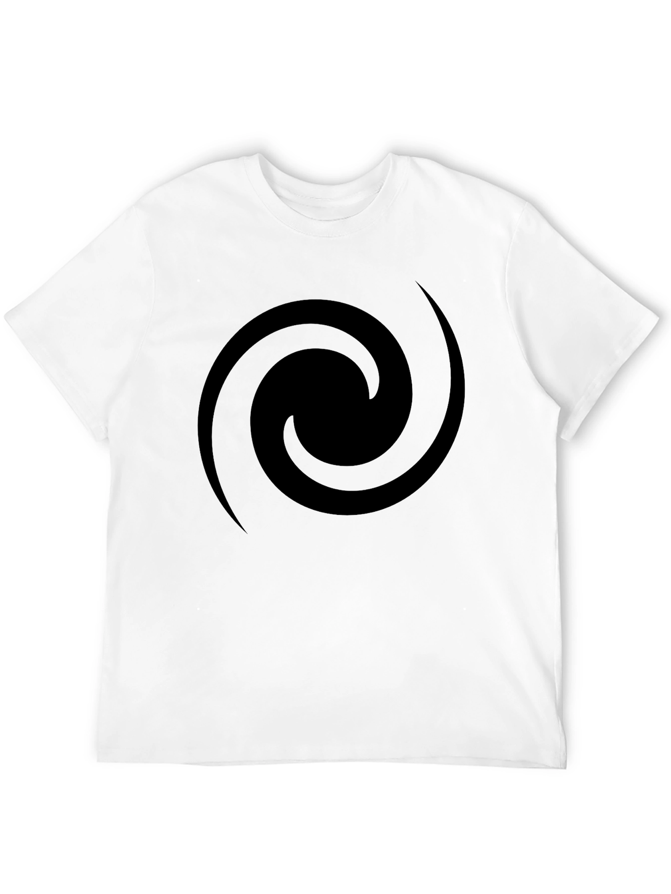 Mens Black Spiral Graphic T-Shirt