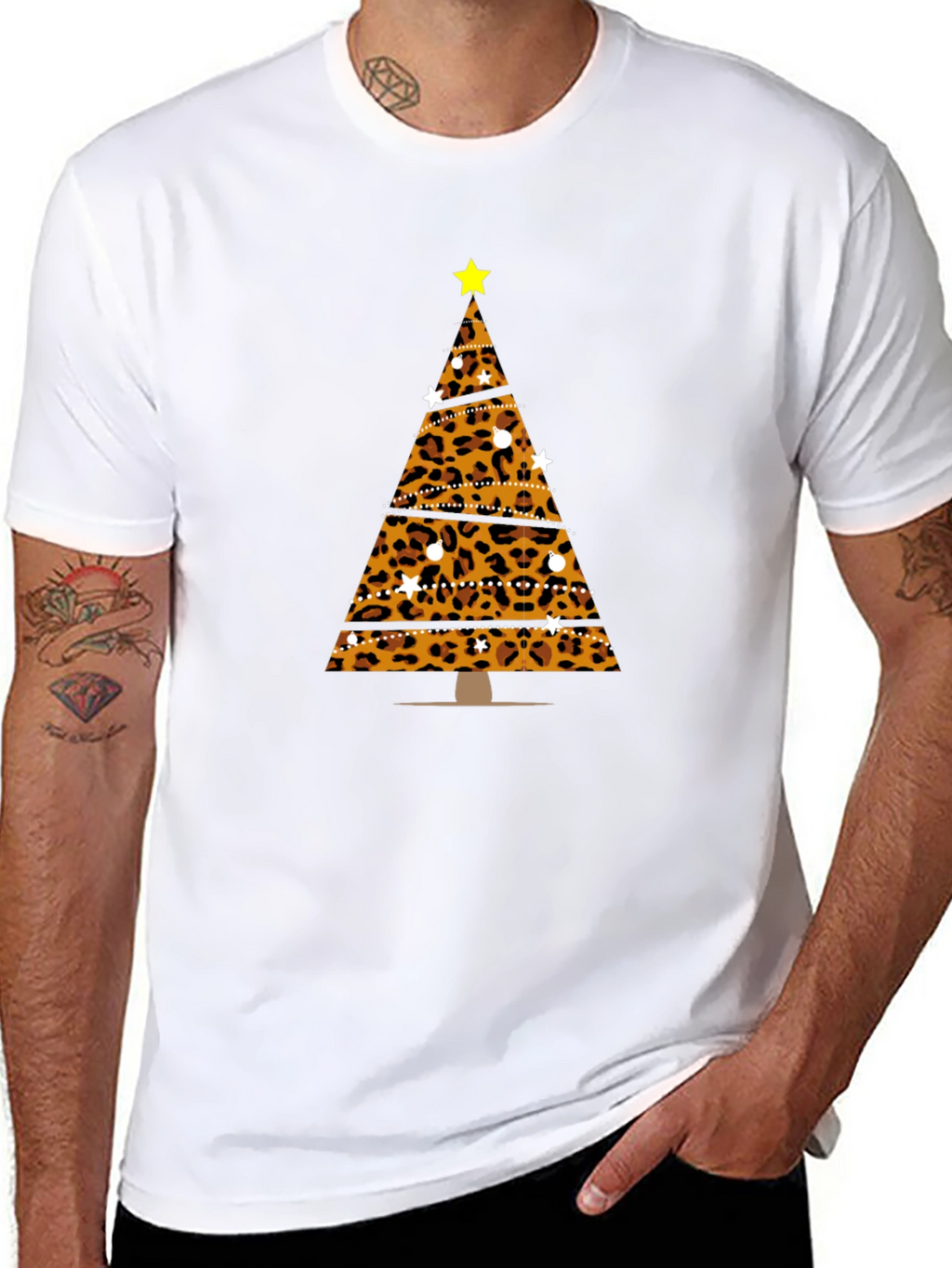 Leopard Print Christmas Tree T-Shirt