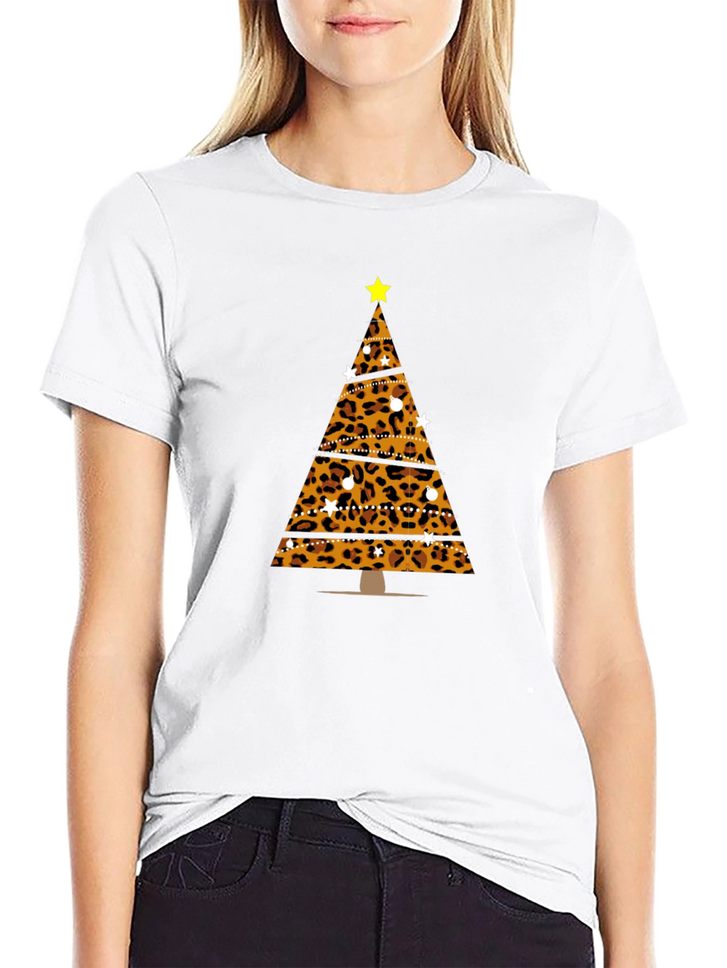 Leopard Print Christmas Tree T-Shirt