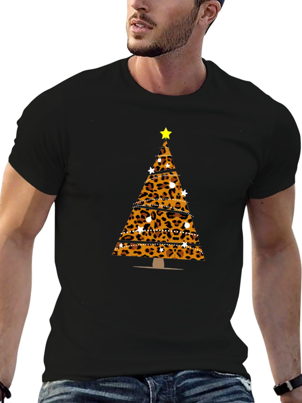 Leopard Print Christmas Tree T-Shirt