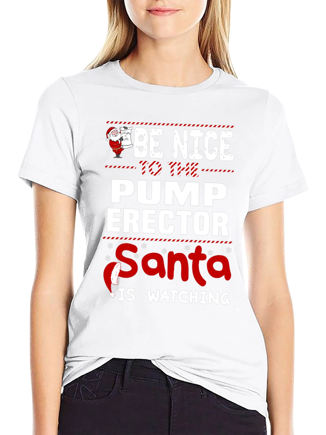 Funny Santa Pump Erector Graphic T-Shirt