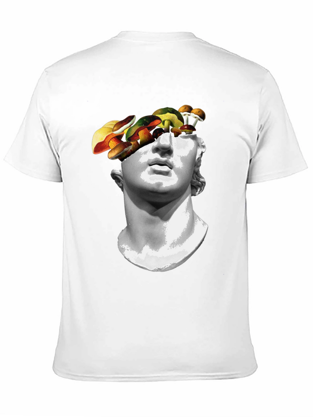 Mushroom Head Statue Graphic Tee - Unique Mens T-Shirt