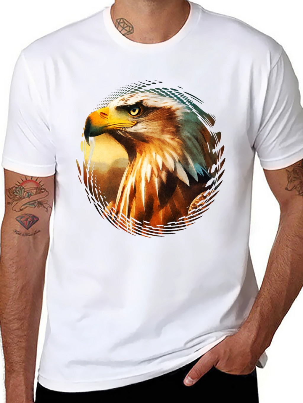 Bold Eagle Graphic Print Black T-Shirt