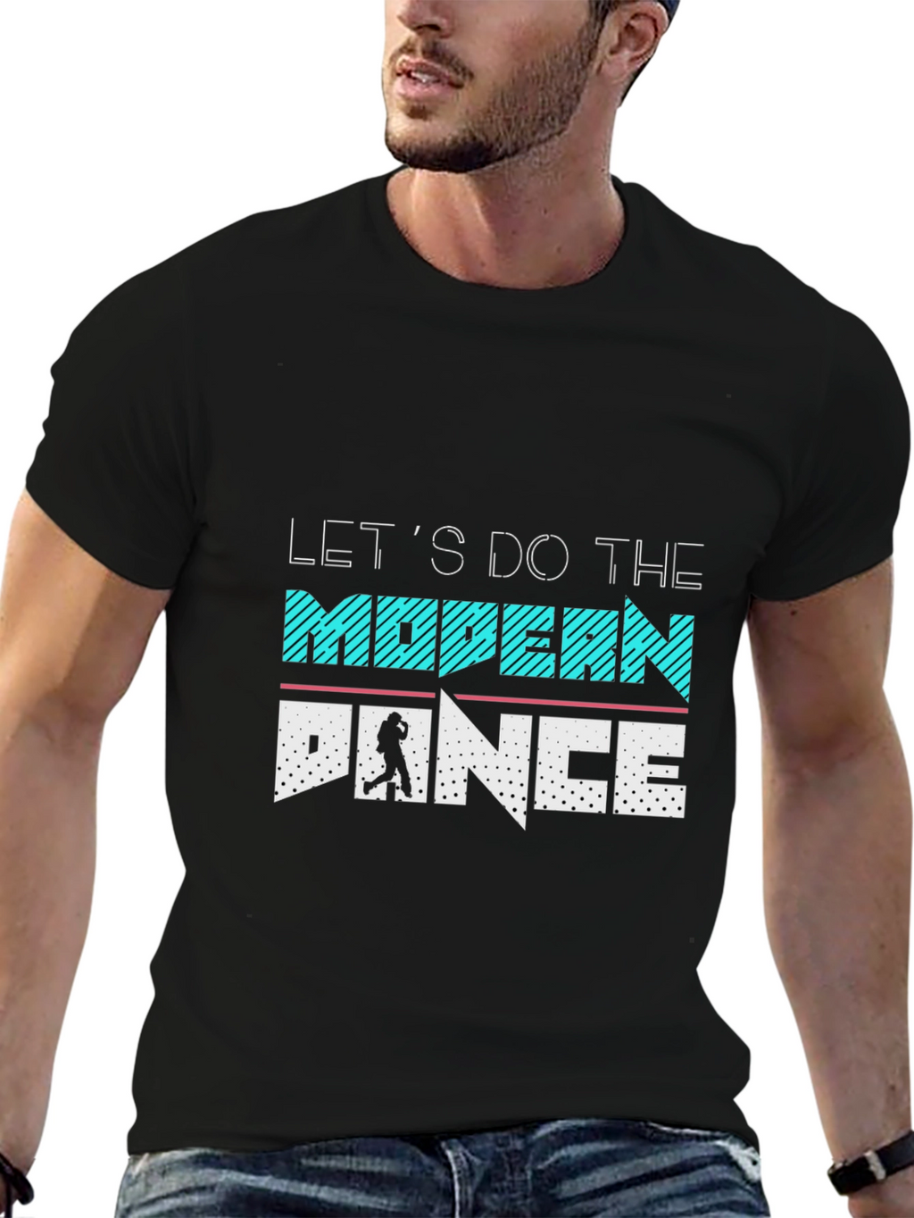 Modern Dance Graphic Tee - Black Cotton T-Shirt