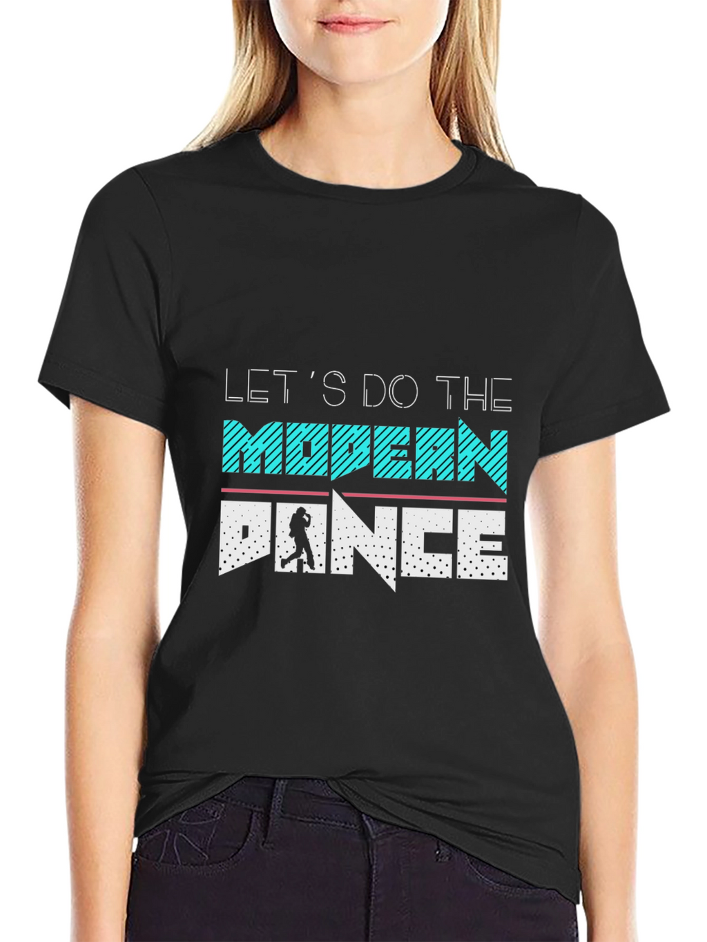 Modern Dance Graphic Tee - Black Cotton T-Shirt