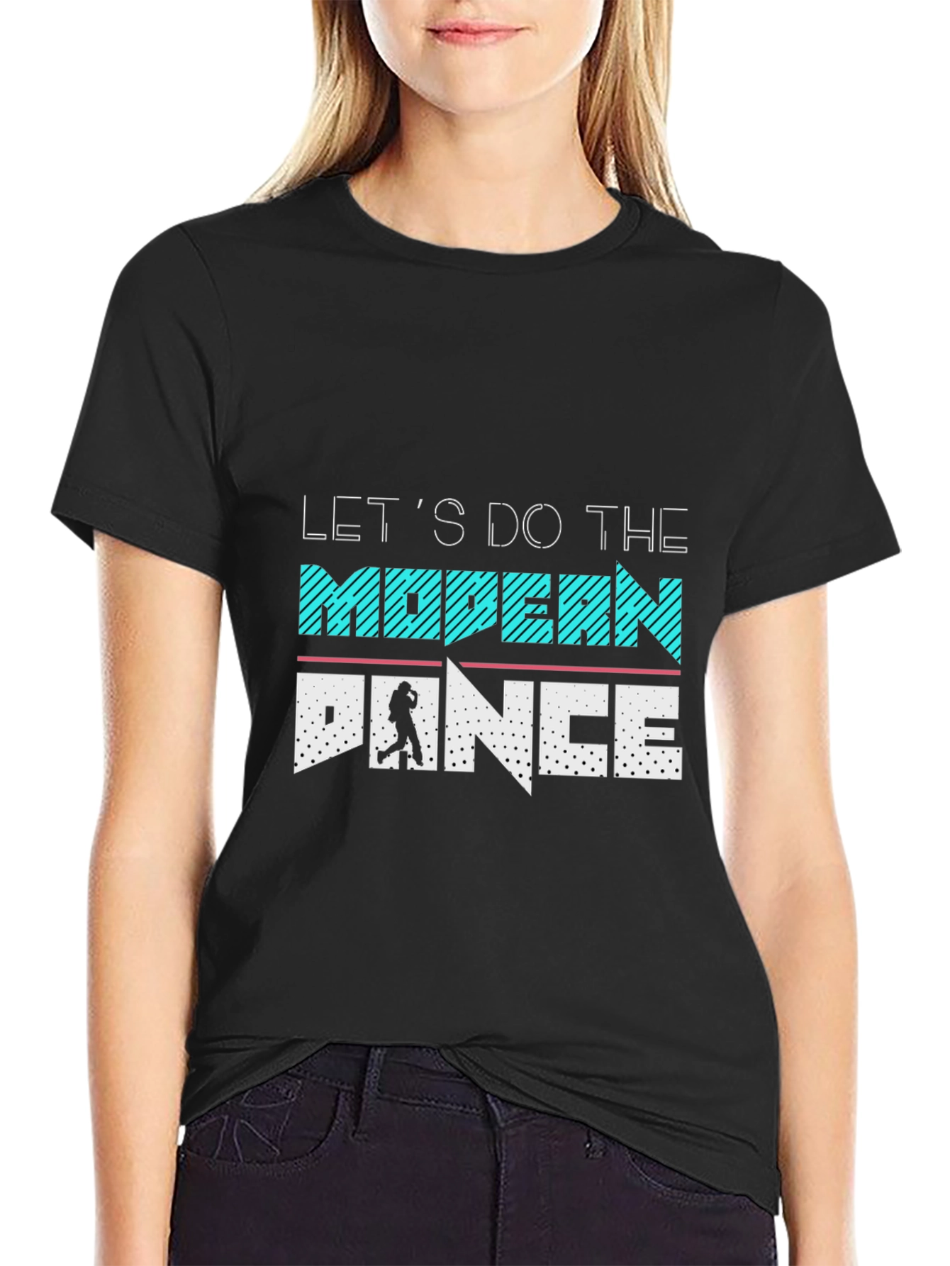 Modern Dance Graphic Tee - Black Cotton T-Shirt