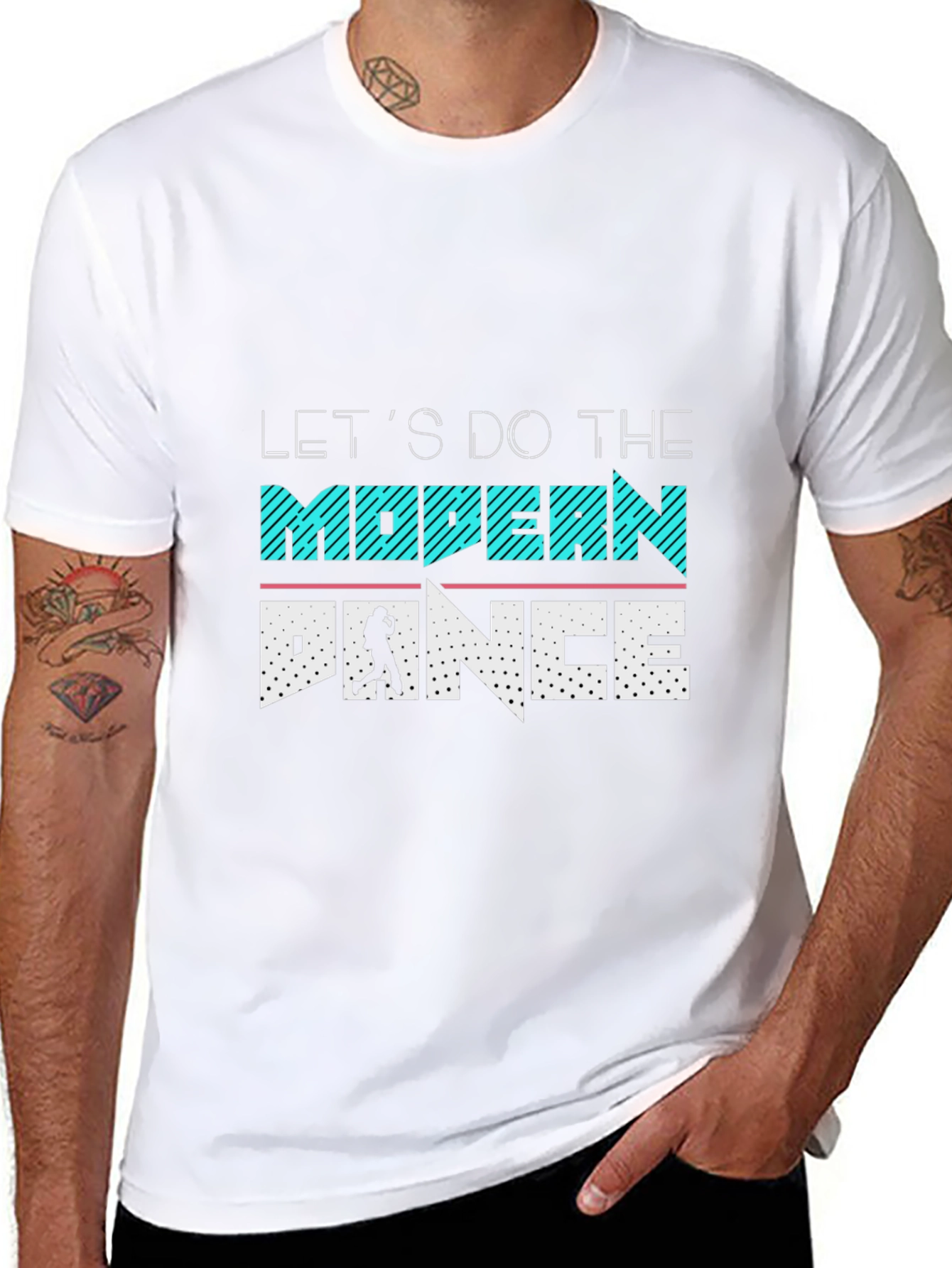 Modern Dance Graphic Tee - Black Cotton T-Shirt