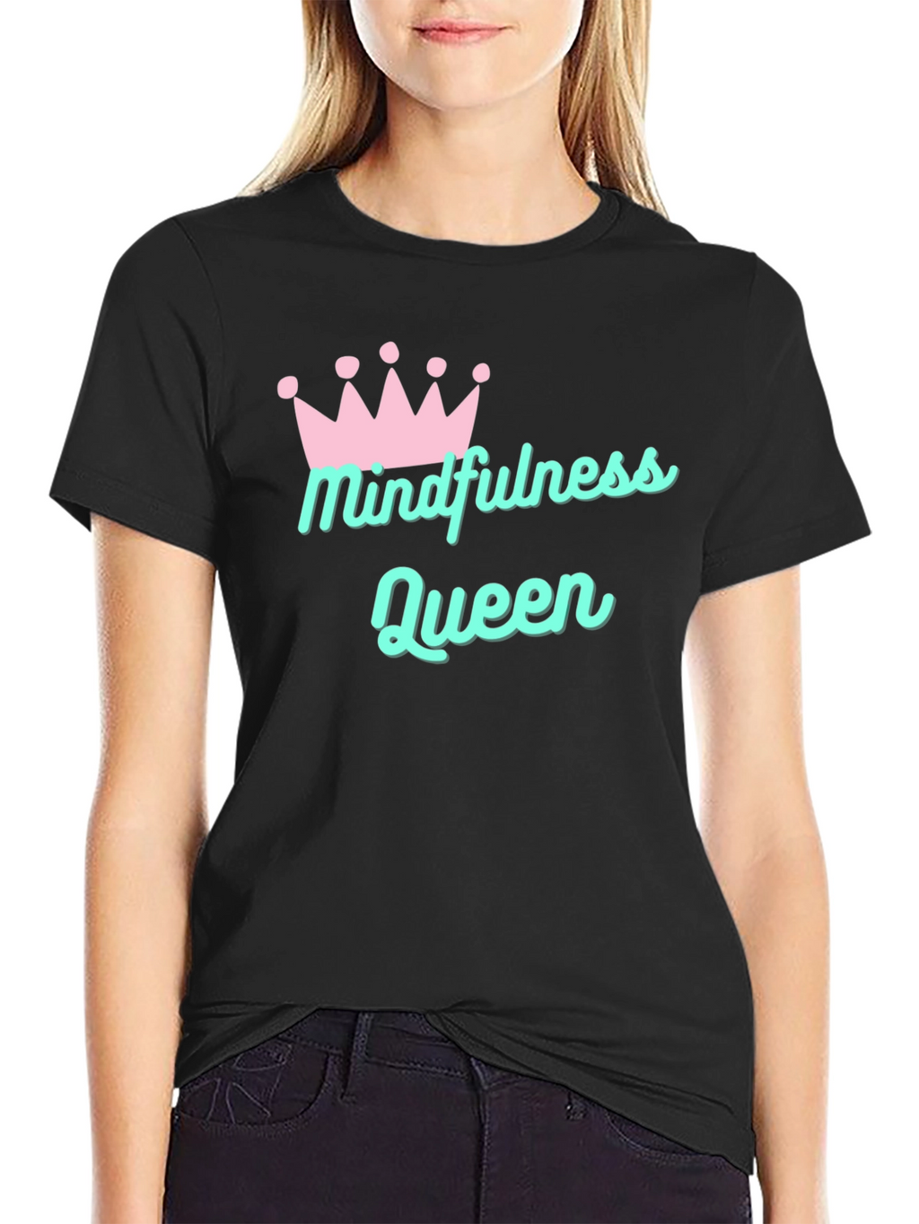 Mindfulness Queen T-Shirt - Black Cotton Tee